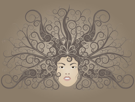 Head hair. Hair is styled ornament.のイラスト素材