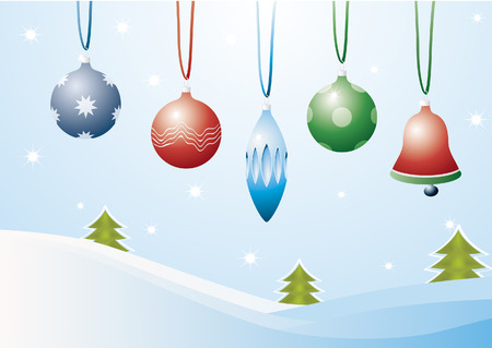 Christmas Decoration, dress a Christmas treeのイラスト素材