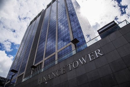 big administrative building in Brussels, Belgium 06.26.2016 financial institution. Editorial use...