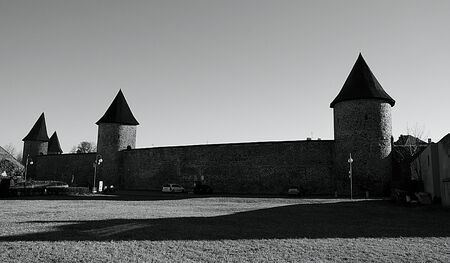 Walls in Policka town, Czech Republicの写真素材