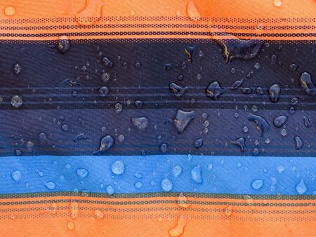 Detail of water drops on softshell jacketの写真素材