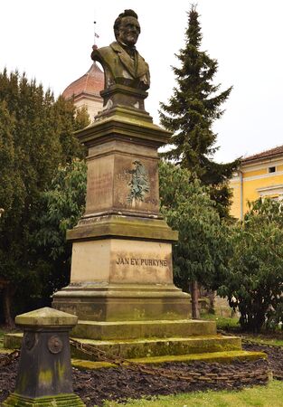 Bust of Jan Evangelista in Libochovice(Czech Republic). He was one of the best known scientist of his time.の写真素材