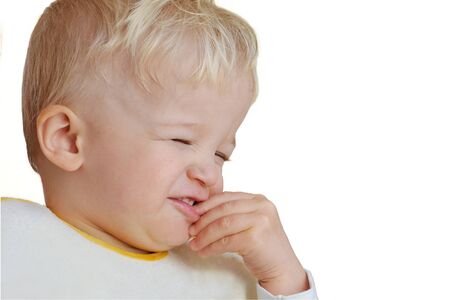 Little boy hesitating. Child conceptの写真素材