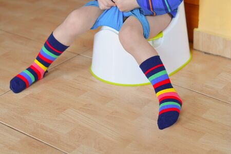 Child sitting on pottyの写真素材