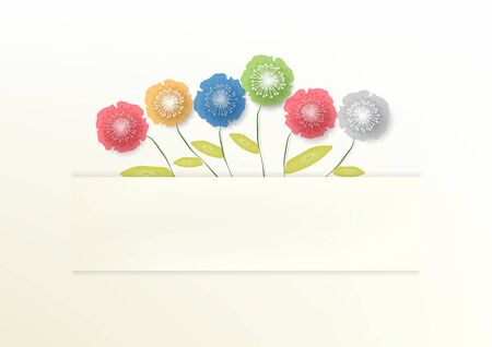 Colorful flower frame card backgroundのイラスト素材