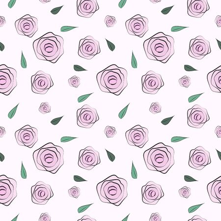 Seamless pink rose patternのイラスト素材