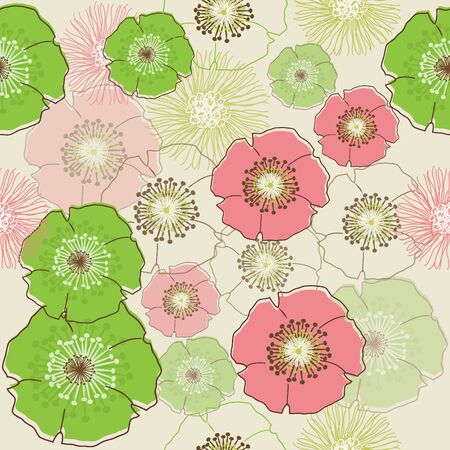 Seamless colorful flowers background vector illustration for designのイラスト素材