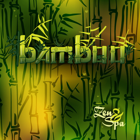 Bamboo stems with bamboo bush isolated vector ink pen painting styleのイラスト素材
