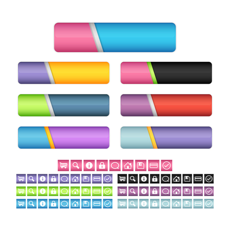 Buttons and icon set for decorating websites, applications and graphics.のイラスト素材
