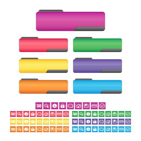 Buttons and icon set for decorating websites, applications and graphics.のイラスト素材