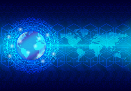 Hi-tech technology concept, abstract background. Illustration use for decorating websites, applications and graphics.のイラスト素材