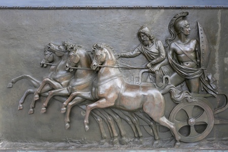 Achillion Palace Bronze Reliefの写真素材