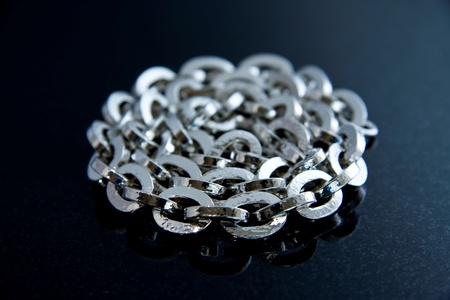 Thick Hammered Silver Chain