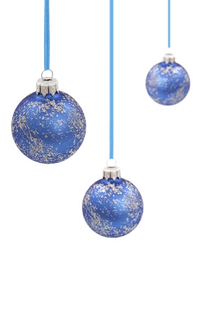 Traditional christmas glass ball on white, holidays backgroundの写真素材
