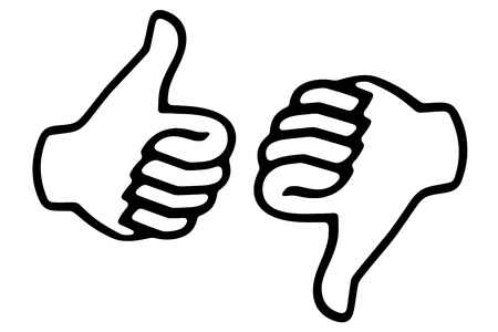 Thumb up and downの写真素材