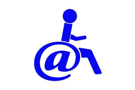 Internet as connection with world for invalid peopleの写真素材