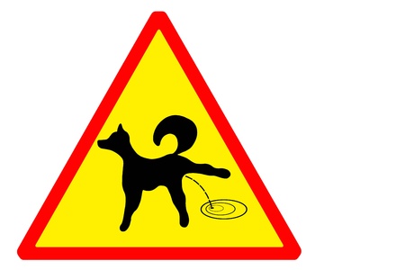 Sign attention to the dogs pissingの写真素材