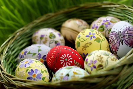 Easter egg and spring timeの写真素材