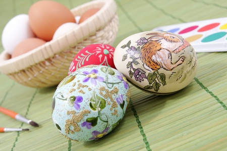 Easter egg and spring timeの写真素材