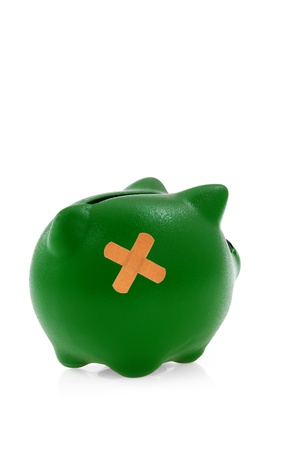 Green piggy bank の写真素材