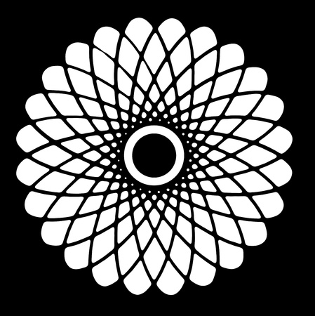 Image of hand drawing and digital circle with depth illusion の写真素材