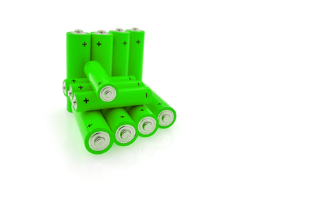 Green power farm,  green aa batteries  and renewable energy sourcesの写真素材