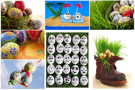 Easter eggs collection, spring and traditionの写真素材