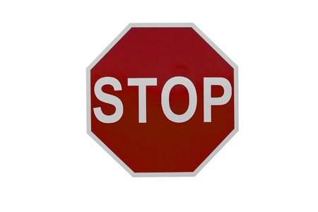 stop sign isolated on white