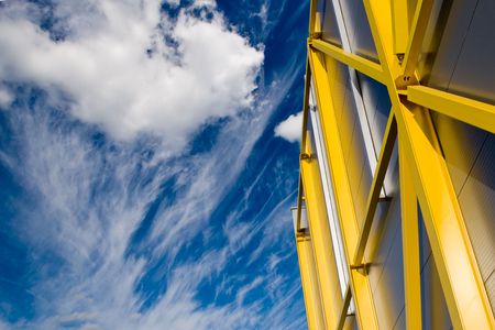 Structural details of the modern industrial buildingの写真素材