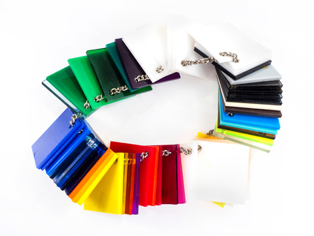 Acrylic plastic on a white backgroundの写真素材