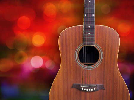 Acoustic guitar on beautiful background