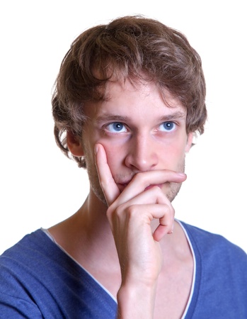 Young guy thinking about    の写真素材