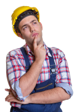 Thinking construction workerの写真素材