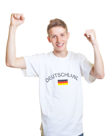 Cheering german sports fanの写真素材