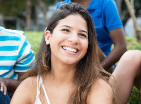 Beautiful caucasian woman outdoor in a parkの写真素材