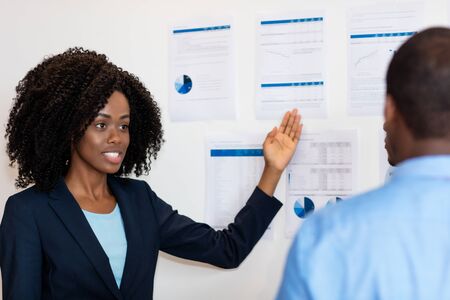 Presentation of african american businesswomanの写真素材