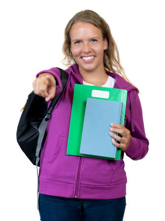 Beautiful german female student with blond hairの写真素材