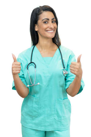 Happy mexican female nurseの写真素材