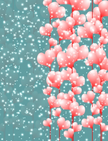 Postcard with the image of hearts, vector illustrationのイラスト素材