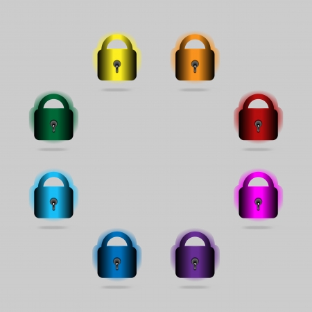 padlocks painted in rainbow colorsのイラスト素材