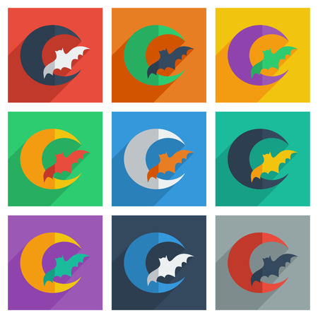 It is a set of Halloween with shadow flat concept modern designのイラスト素材