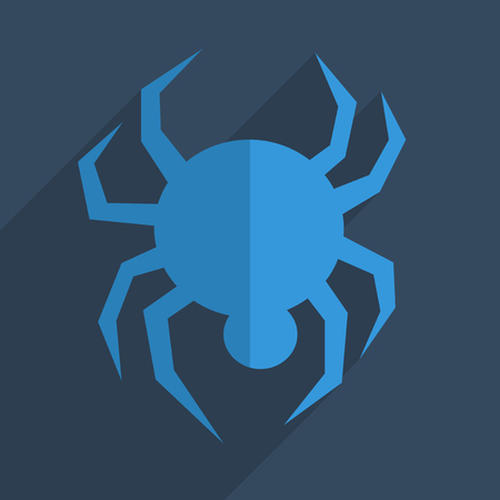 Flat icons modern design with shadow of spider. Vector illustrationのイラスト素材