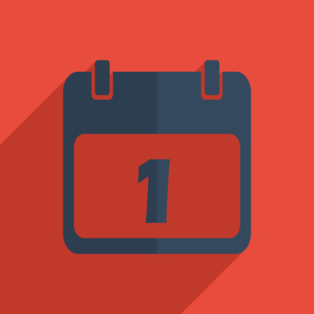 Flat icons modern design with shadow of calendar. Vector illustrationのイラスト素材