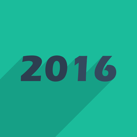 Flat icons modern design with shadow of New Year. Vector illustrationのイラスト素材