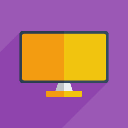 Flat icons modern design with shadow of monitor. Vector illustrationのイラスト素材