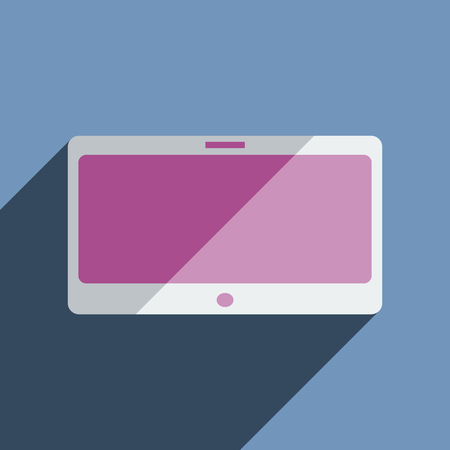 Flat icons with shadow of tablet.のイラスト素材