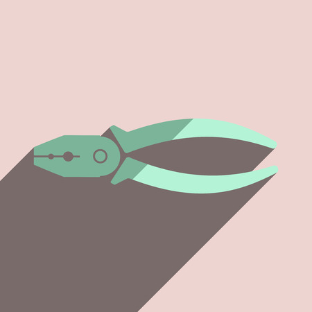 Flat icons with shadow of pliers.のイラスト素材