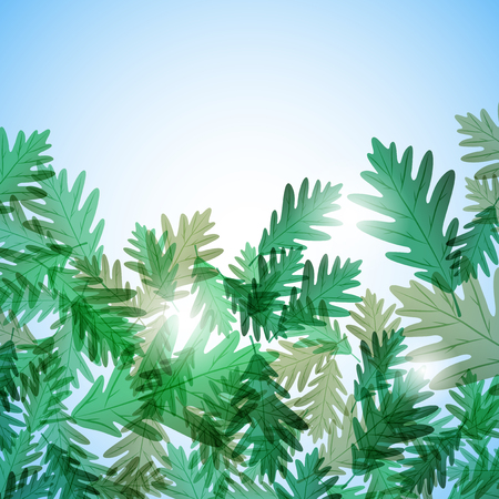 Illustration autumn still life. Oak leaves. Vector backgroundのイラスト素材