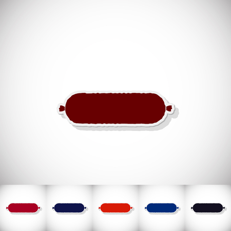 Sausage. Flat sticker with shadow on white background. Vector illustrationのイラスト素材