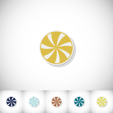 Christmas candy. Flat sticker with shadow on white background. Vector illustrationのイラスト素材